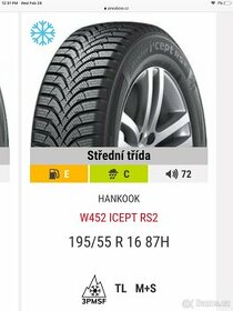 195/55 r 16 Zimni Hankook pneu