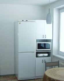 Skříň na mikrovlnku vedle lednice - bílá mat - 1