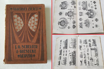 Secesní vzorník tiskové ozdoby vzory viněty 1900 secese