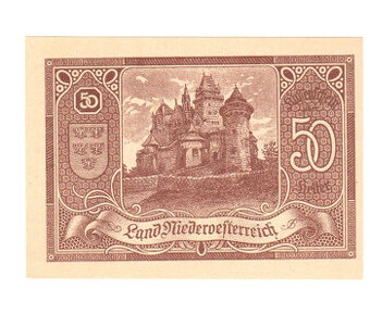 Nouzová Bankovka II. vydání 50 Heller Niederösterreich,1920