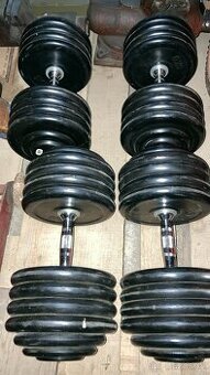 Profi pogumované jednoruční činky 40kg a 50kg