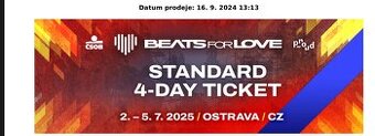 Beats for Love 4 denní vstupenka