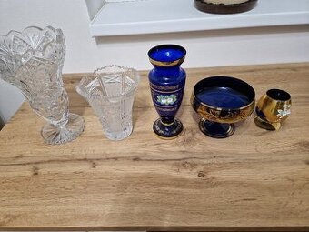 Prodám broušené vázy a dekorační výrobky ze skla