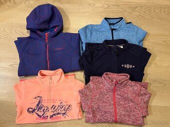 5x Mikina dívčí funkční, flísová, pletená 140-146-152 - 1