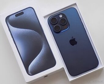 iPhone 15 Pro Blue Titanium BATERIE 100% TOP