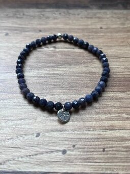 Náramek z přírodních minerálních korálků - safír