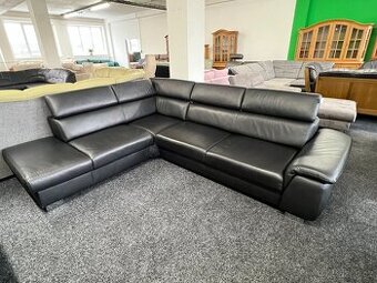 Rohová sedací souprava - kožená zánovní