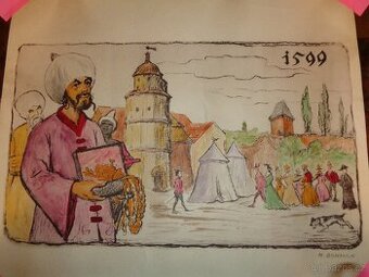 Nabízím obraz/kresbu Turecká věž