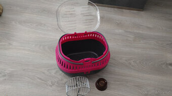 Přepravka, kolečko a miska pro křečka