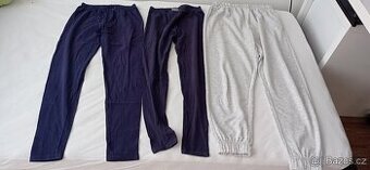 Bavlněné legíny, tepláky (vel. 158/164)