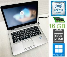 HP Elitebook 840 G3: 14" i5/ 16GB/ SSD 512GB/ W11/ Záruka