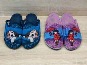Dětská obuv pantofle papučky SANTÉ LadyBug + Pes dívčí 30