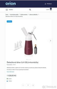 Láhev na přípravu šlehačky NOVÁ , talíře