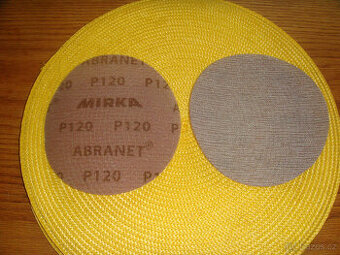 prodám kulaté brusné papíry MIRKA ABRANET 125+150mm za 10kč/
