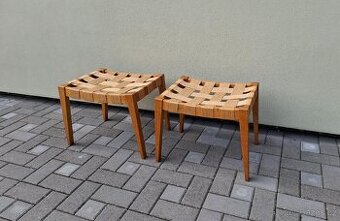 Retro taburetky s výpletem 2ks - 1