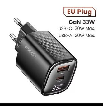 33W ultrarychlá výkonná nabíječka 2x USB, nabije i notebook