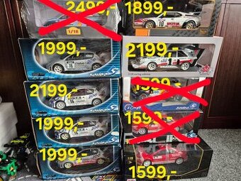 Rally 1:18 Peugeot,Hyundai, Audi, bmw, Ceny u foto