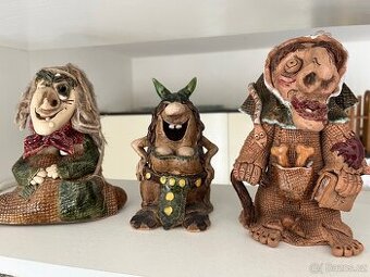 Čarodějnice keramické ruční práce pouze sada 3 kusů - 17 až
