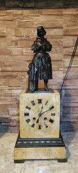 Vzácné stolní hodiny PLNÝ BRONZ JOHANKA Z ARKU.