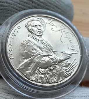 Stříbrná pamětní mince Československa 100kčs Ján Kupecký 199