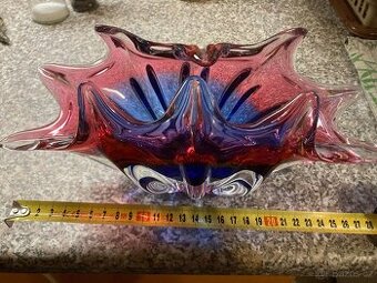 Retro košíček - hutní sklo