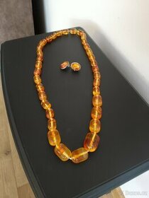 Jantarový náhrdelník s jantarovými náušnicemi - 1