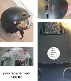 Prodám použité lyžařské brýle, páteřáky, helmu a přeskáče - 1