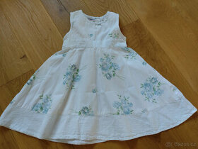 Šaty bílé (modré květy)  vel.92