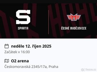 Vstupenky na HC Sparta Praha - HC Motor České Budějovice – 1