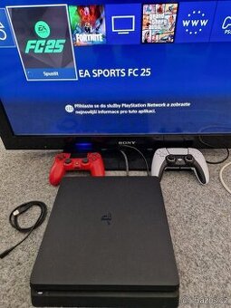 Playstation 4 slim 500gb + 3hry + 2x ovladač a krabice