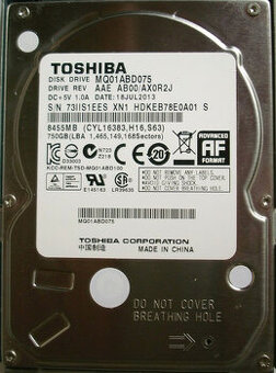 2,5" HDD Toshiba 750 GB