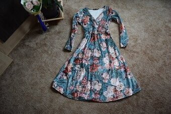 Sametové květované šaty S/36 Kikilife