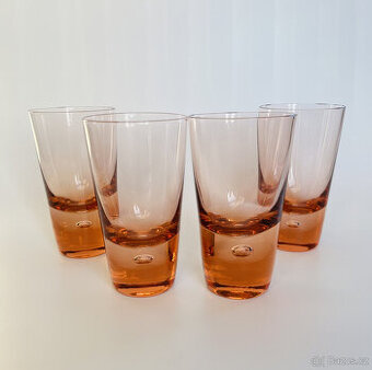 4x sklenice 180ml, rosalínové sklo, Zlatno