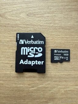 MicroSD karta Verbatim 16 GB + SD adaptér