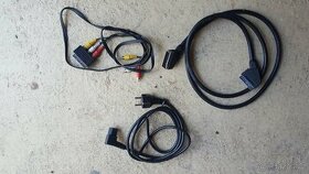 Scart kabel, napěťový kabel 220V scart s redukci audio video