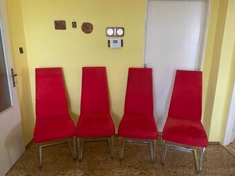 4x chromová houpací židle