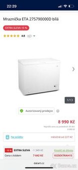 Pultový mražák eta 190l