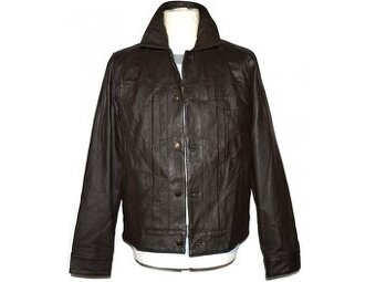 100% KOŽENÁ pánská hnědá měkká bunda UNION RIVER