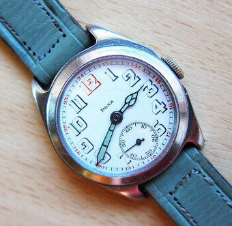 Starožitné švýcarské hodinky DOXA 15 jewels v nerezu funkční