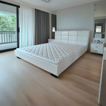 Postel dvoulůžko eco kůže bílá komplet Nové