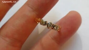 Briliantovy zlaty historicky prsten