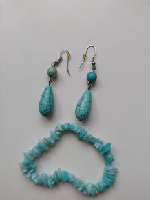 Chick tyrkysová sada, náramek Amazonit