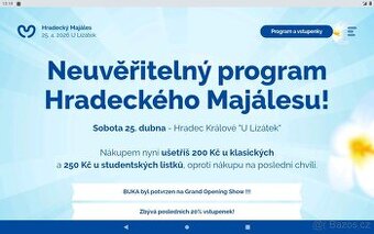 Hradecký majáles 25.4.2026 2X vstupenka Classic