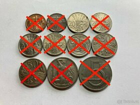 Československo 1918 - 1993 obehové mince v krásnom stave