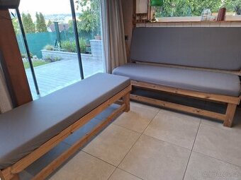 zahradní nábytek thermowood - lavice s matrací