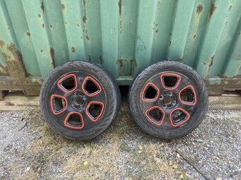 2× přední ALU disky Fiat 500 15″ + pneumatiky Continental