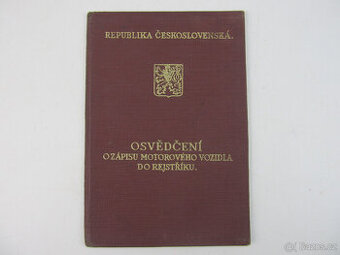 Jawa 350 SV - rok 1937 Janeček FJ - techničák osvědčení