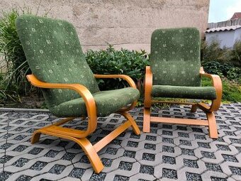 Moderní čalouněná pohupovací křesla - 2 kusy