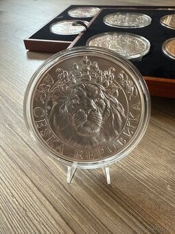 Stříbrná investiční mince Český lev 5oz 2022