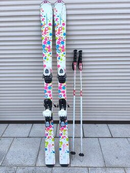 Junior. sjezdové lyže 140 cm + hůlky